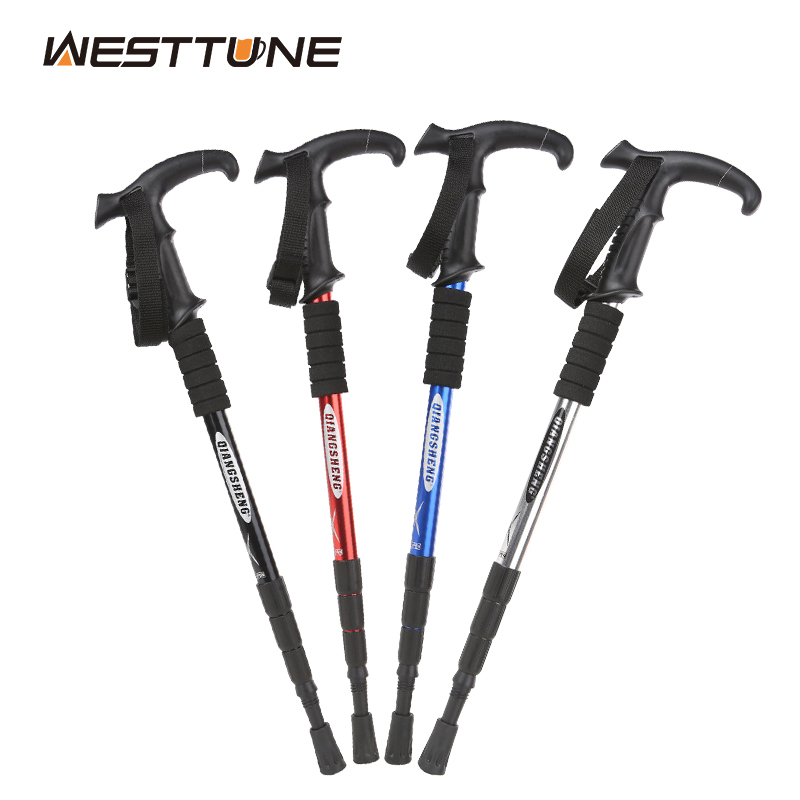 Trekking Pole Carbon - Outdoor Folding Trekkings Pole 4-Section Portable