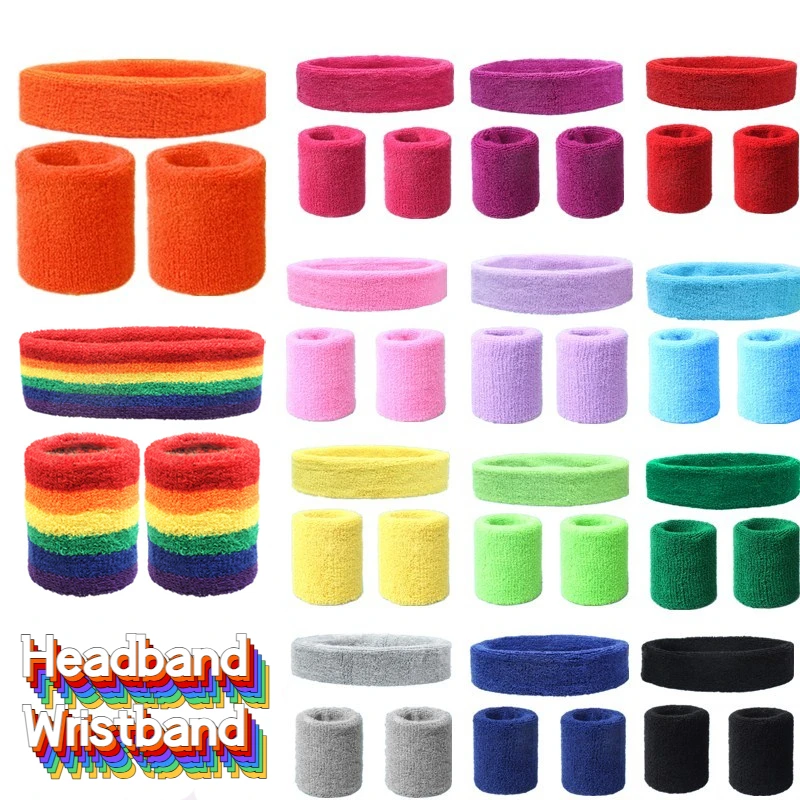 Sweat Band Wrist - Fashion Sports Headband and Wristband Towel