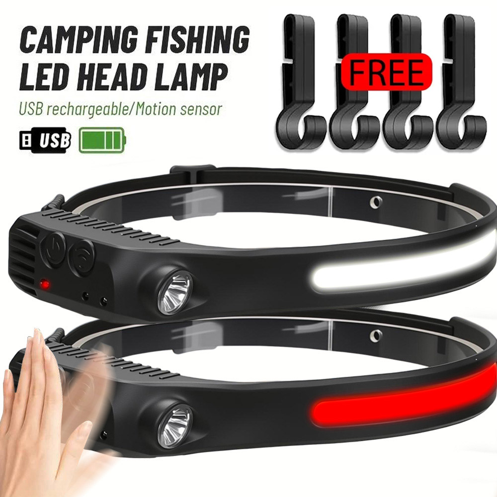 Running Headlamp Led - COB Sensor Industrial LED Headlamp Rechargeable