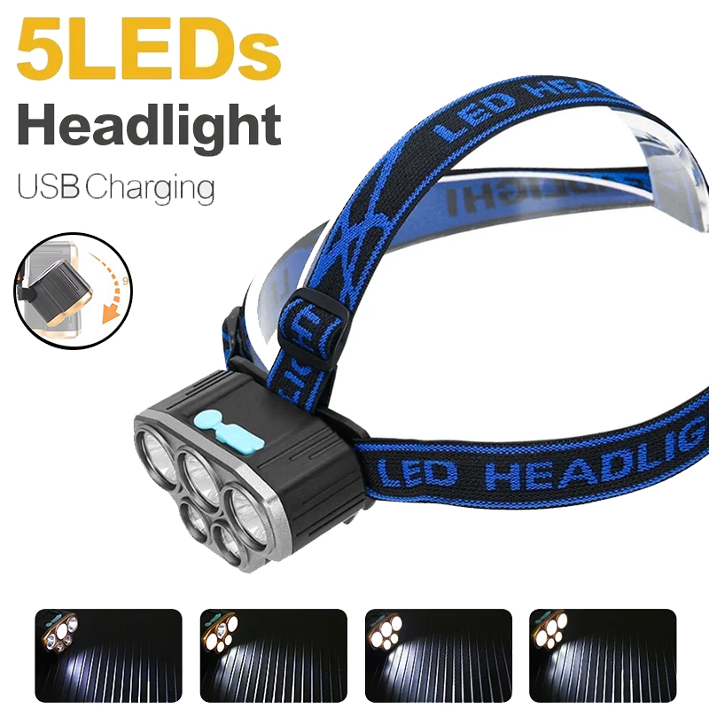 Rechargeable 5 LED Headlight U - огляд і ціна Running Headlamp Led