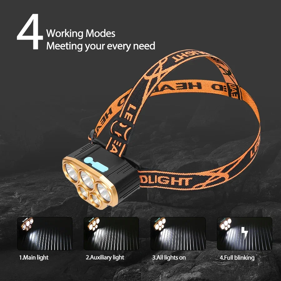 Rechargeable 5 LED Headlight U - огляд і ціна Running Headlamp Led