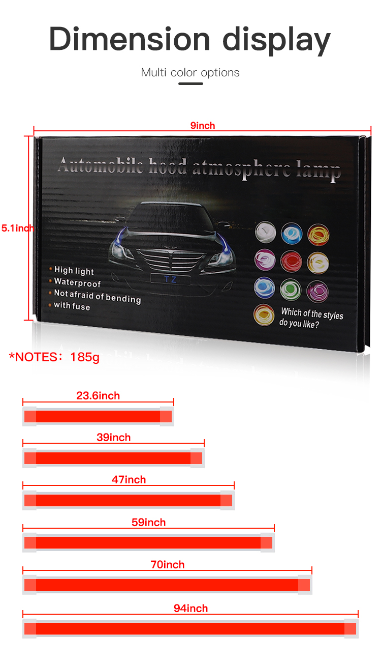 12V White Car Hood Light Strip - огляд і ціна Running Headlamp Led